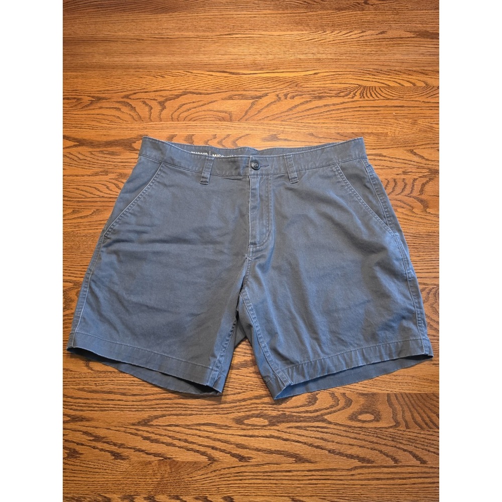 Toad &Co Mission Ridge Shorts Men's 36 Gray Organic Cotton Blend Chino Classic